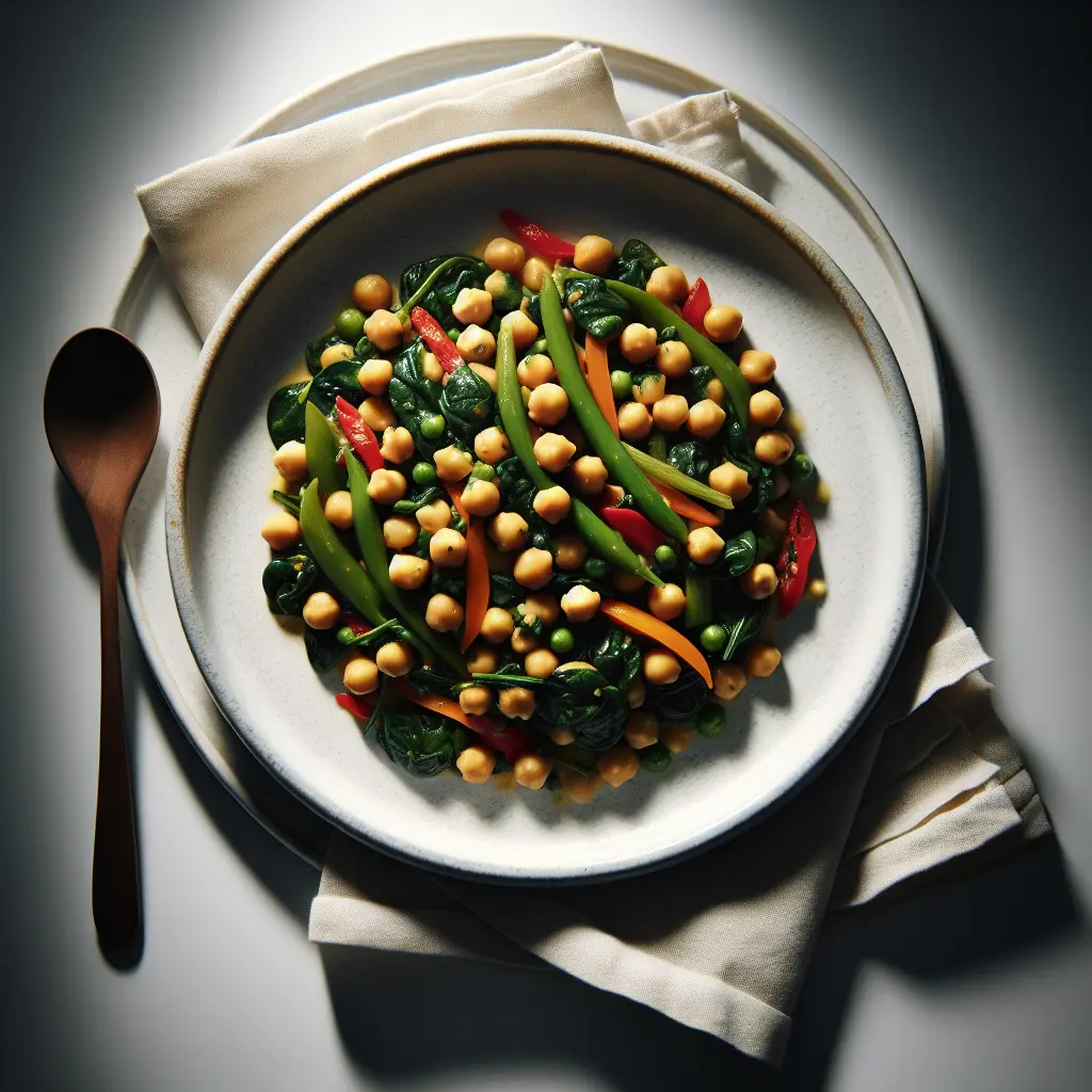 Vegetarian Chickpea and Spinach Stir-Fry