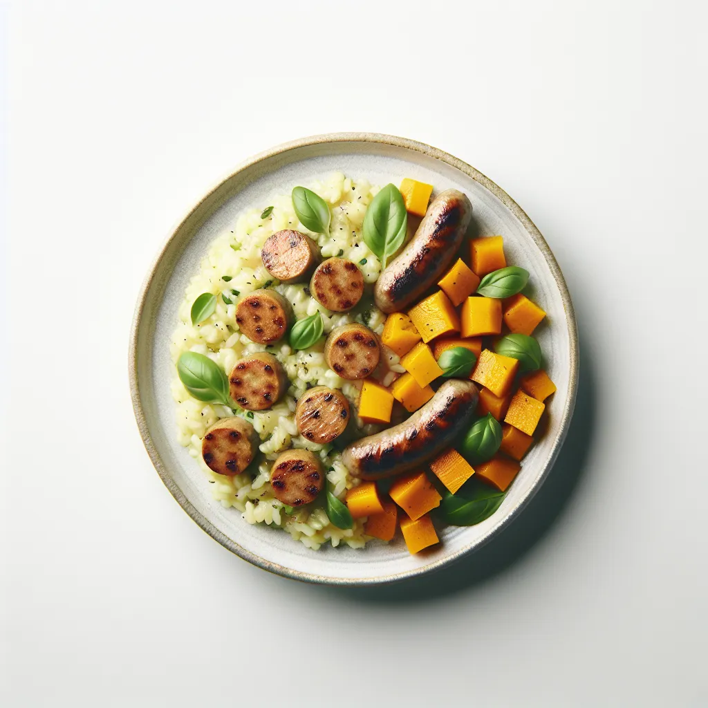 Gourmet Vegetarian Sausage and Butternut Squash Risotto