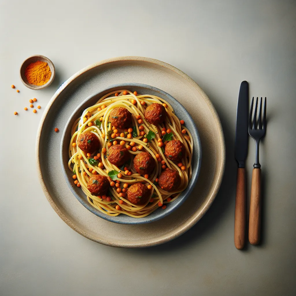 Vegetarian Spaghetti with Lentil Meatballs