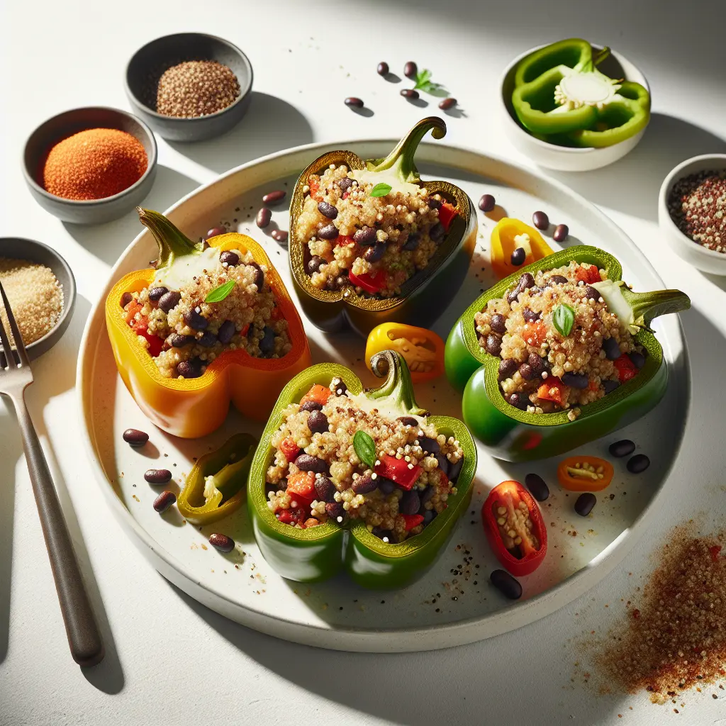 Vegetarian Stuffed Bell Peppers with Quinoa and Black Beans