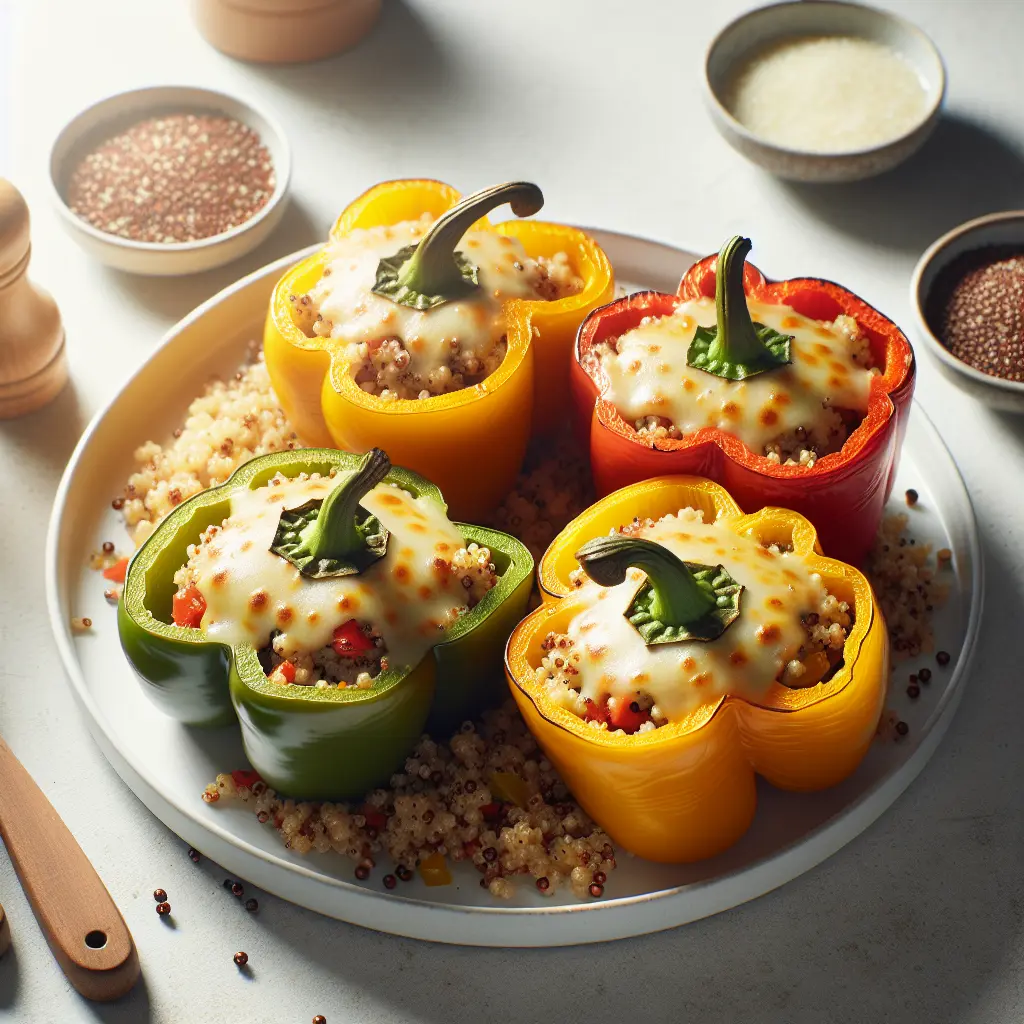 Vegetarian Stuffed Bell Peppers with Quinoa and Cheese