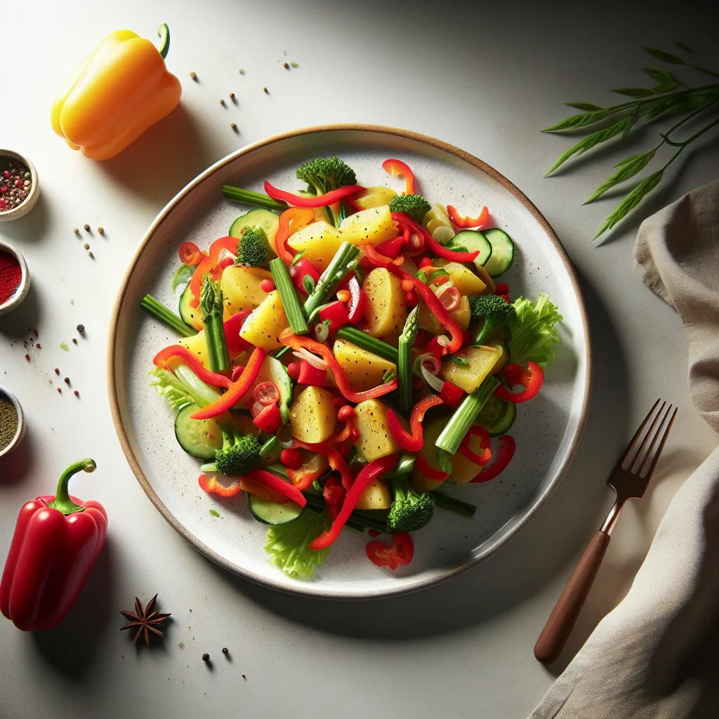 Veggie Potato Salad with Red Pepper and Celery