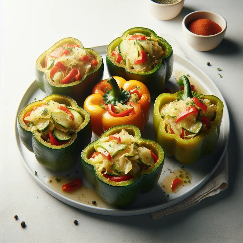 Zucchini and Cabbage Stuffed Bell Peppers