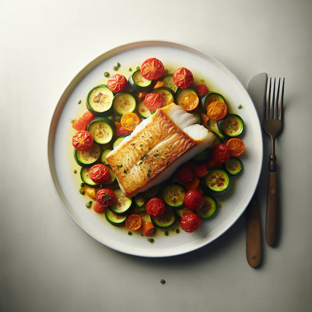 Zucchini and Tomato Baked Cod